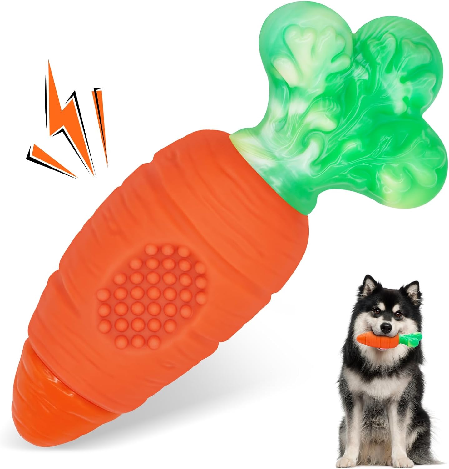 Indestructible Dog Toy for Aggressive Chewers with Squeaky, Dog Chew Toys for Large, Medium and Small Breeds to Keep Them Busy, Interactive Tough Dog Toy