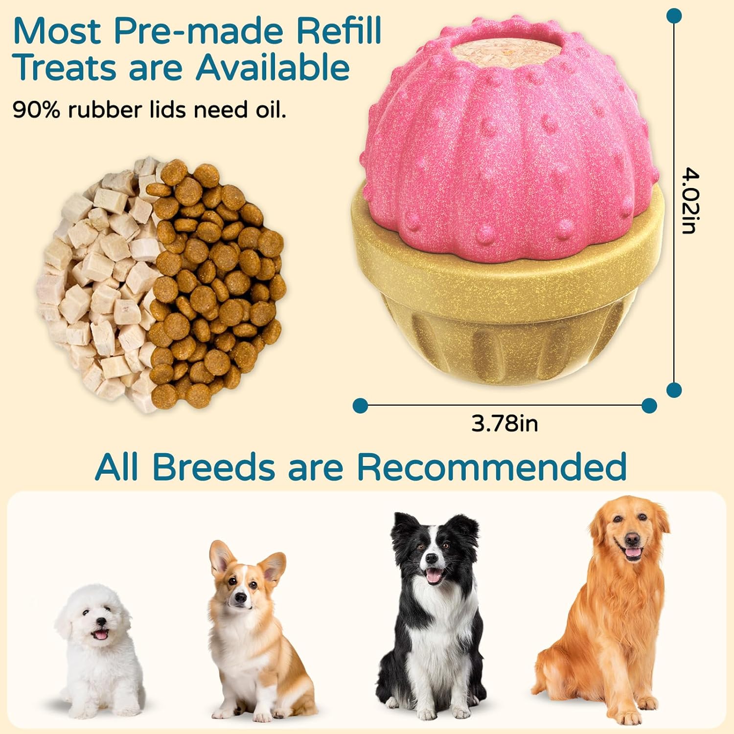 Long Lasting Interactive Dog Toys for Aggressive Chewers, Stuffed Dog Training Treats Dog Chew Toys to Keep Them Busy (Green)