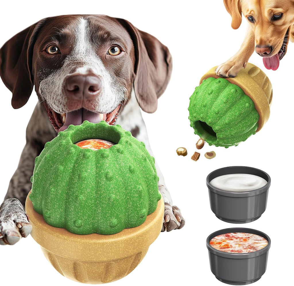 Long Lasting Interactive Dog Toys for Aggressive Chewers, Stuffed Dog Training Treats Dog Chew Toys to Keep Them Busy (Green)