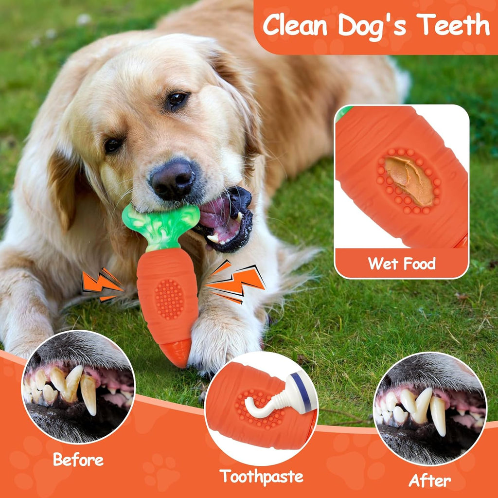 Indestructible Dog Toy for Aggressive Chewers with Squeaky, Dog Chew Toys for Large, Medium and Small Breeds to Keep Them Busy, Interactive Tough Dog Toy